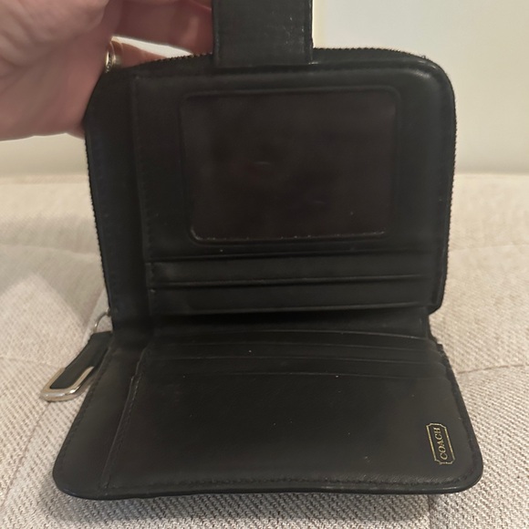 Coach Black Leather Wallet with Silver Logo - Picture 6 of 8